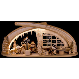 Candle Arch - Solid Wood Ice Cave with White Frost - 59x30 cm / 23x11.8 inch