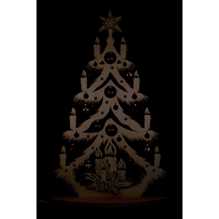 Lichterspitze Tanne mit goldenen/kupfernen Baumkugeln - 72x38 cm