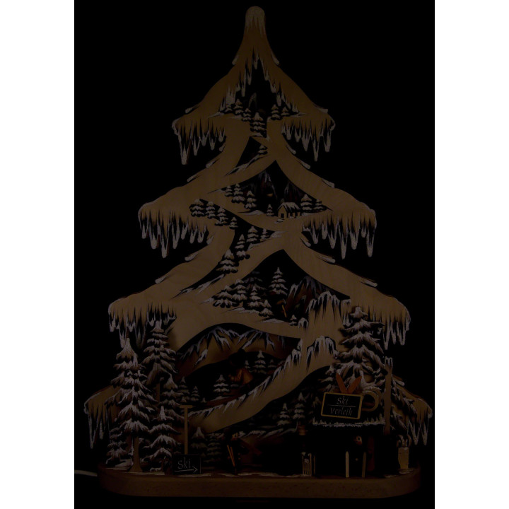Light Triangle - Fir Tree - Ski Slope with White Frost - 56 cm / 22 inch