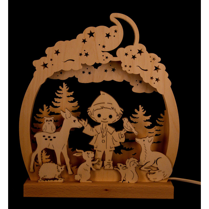 Romantic Lamp - Sandman in the Forest - 24x28 cm / 9.4x11 inch