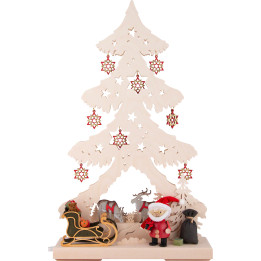 Lichterspitze Tanne Weihnachtsmann mit roten Sternen - 31x51 cm
