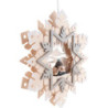 Fensterbild Schneekristall - Snowmolli und Schlitten - Raureif - 36 cm