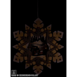 Fensterbild Schneekristall - Snowmolli und Schlitten - Raureif - 36 cm