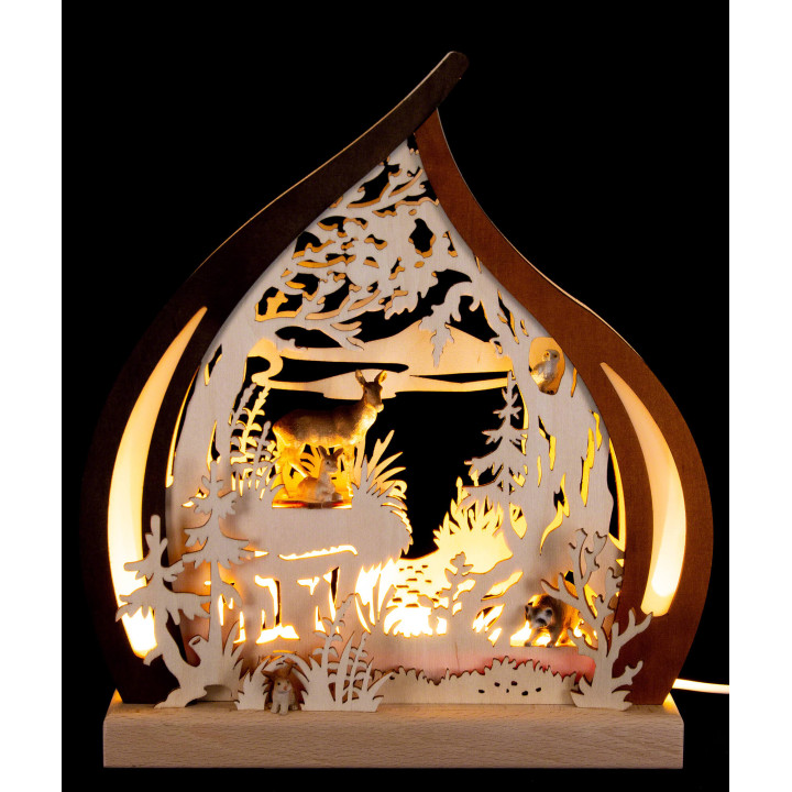 Romantikleuchte Tiere des Waldes - 25x28 cm