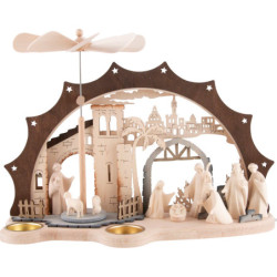 Candle Arch - Nativity Scene with Pyramid - 35x26 cm / 13.8x10.2 inch
