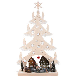 Light Triangle - Fir Tree - Christmas Magic in the Village with White Frost - 43x73,5 cm / 16.9x28.9 inch