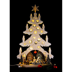 Light Triangle - Fir Tree - Christmas Magic in the Village with White Frost - 43x73,5 cm / 16.9x28.9 inch