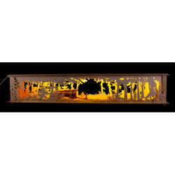 Illuminated Stand Wooden Cart for Candle Arches - 80x15 cm / 31.5x5.9 inch