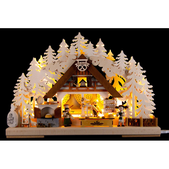 3D-Schwibbogen Weihnachtsbackstube - 44x29x7 cm