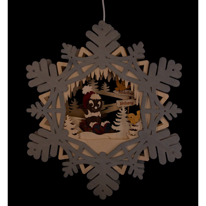 Window Picture - Pitti on Sledging Hill - 36 cm / 14.2 inch