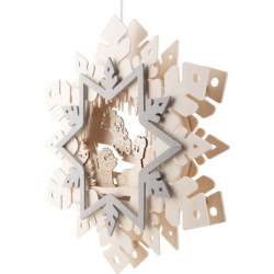 Window Picture - Snowflake with Pitti, Moppi and Schnatterinchen - 36 cm / 14.2 inch