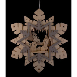 Window Picture - Snowflake with Pitti, Moppi and Schnatterinchen - 36 cm / 14.2 inch