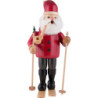Räuchermännchen Weihnachtsmann mit Ski - rot - 52 cm