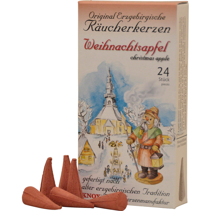 Knox Räucherkerzen - Original Erzgebirgische Räucherkerzen - Weihnachtsapfel