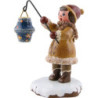Winter Children Girl with Lantern - 8 cm / 3 inch