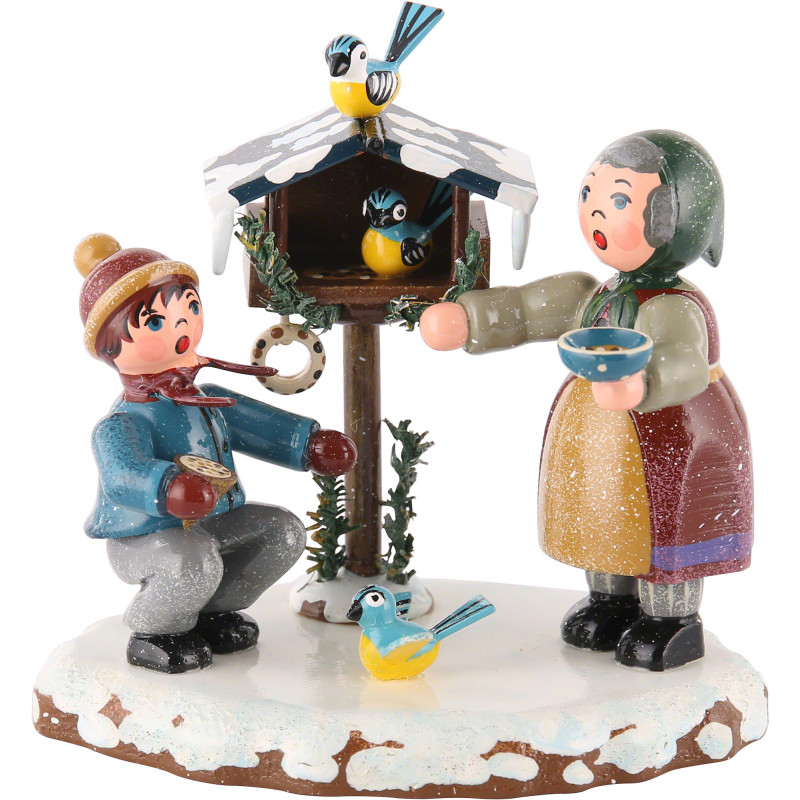Winterkinder Vogelfütterung - 9 cm