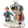 Winter Children Bird Feeding - 9 cm / 3,5 inch