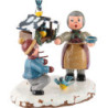Winter Children Bird Feeding - 9 cm / 3,5 inch