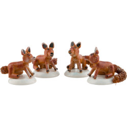Winter Children Fox - Set of Four - 3 cm / 1,5 inch