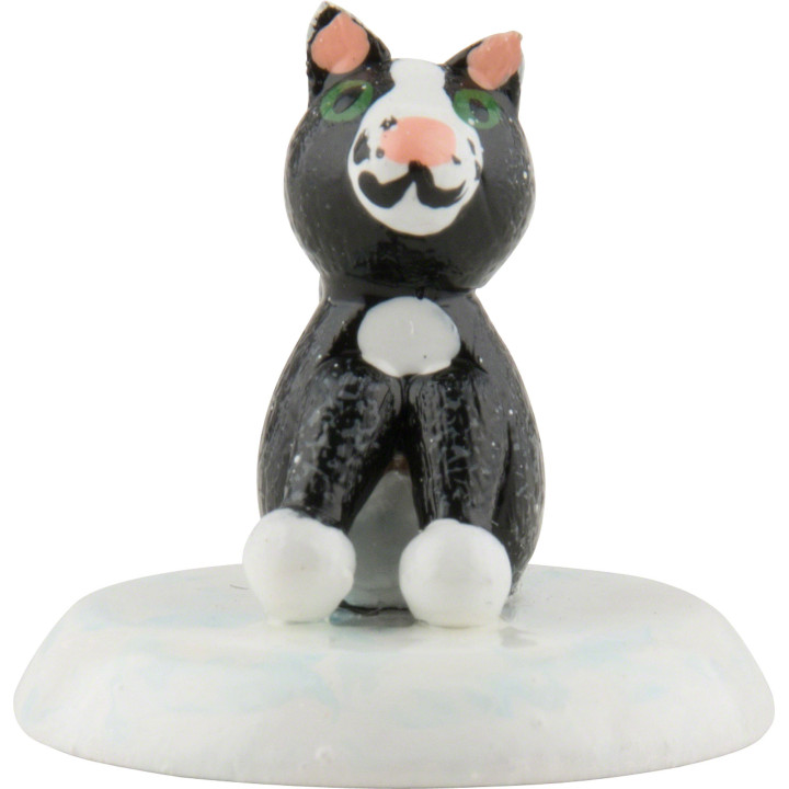 Winter Children Black Cat - Set of Six - 2,5 cm / 1 inch