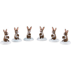 Winter Children Rabbit - Set of Six - 1,5 cm / 0,5 inch