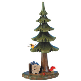 Sommerbaum mit Holzstapel - 16 cm