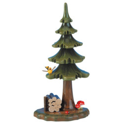 Sommerbaum mit Holzstapel - 16 cm