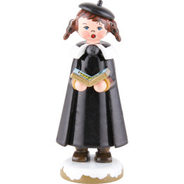 Winterkinder Kurrendemädchen mit Buch und Zöpfen - 8 cm