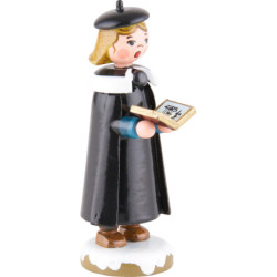 Winterkinder Kurrendemädchen mit Buch - 8 cm