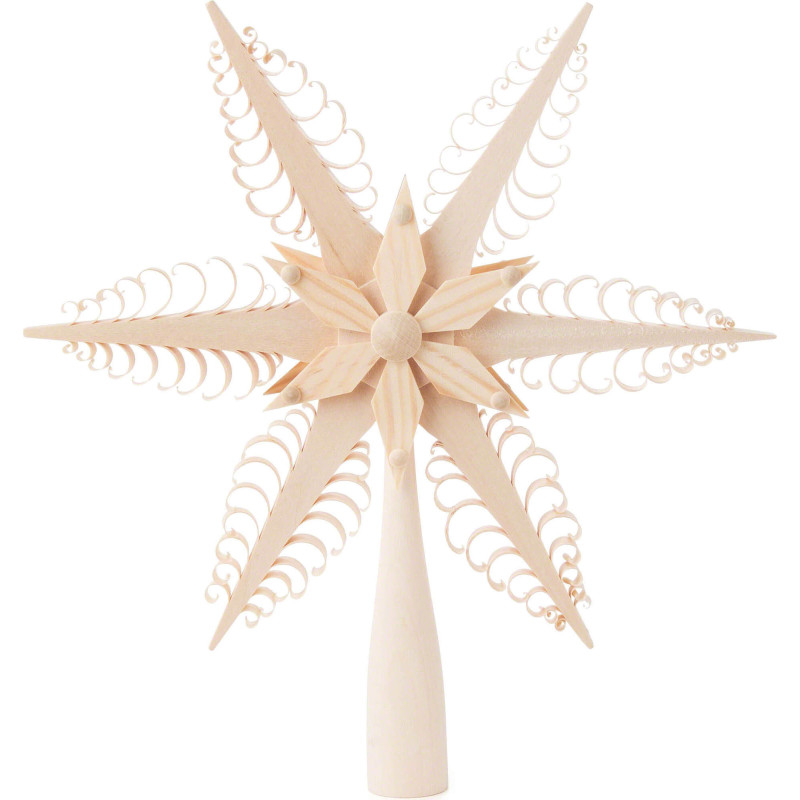 Tree Topper - Wood Chip Star - 23 cm / 9.1 inch