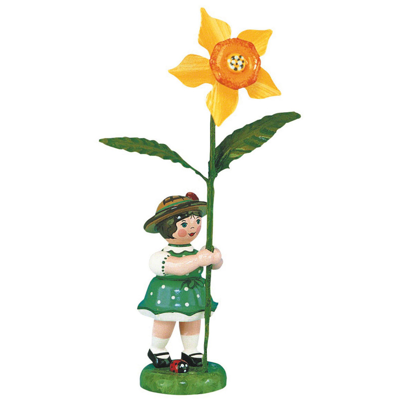 Flower Girl with Daffodil - 11 cm / 4,3 inch