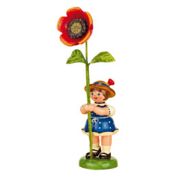 Blumenkind Mädchen mit Mohnblume - 11 cm