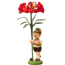Blumenkind Junge mit Amaryllis - 11 cm