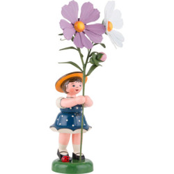 Blumenkind Mädchen mit Cosmea - 24 cm