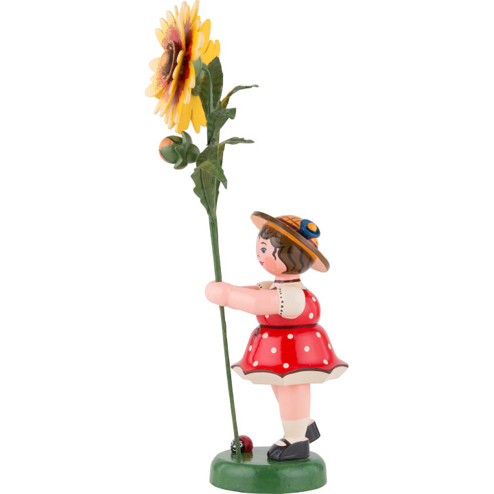 Blumenkind Mädchen mit Kokardenblume - 24 cm