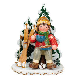 Räuchermännchen Winterkinder Schneeschuhfahrerin - 20 cm