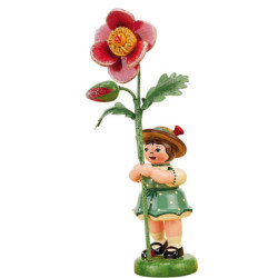 Blumenkind Mädchen mit Heckenrose - 11 cm