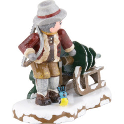 Winter Children Tree Thief - 9x8 cm / 3,5x3 inch