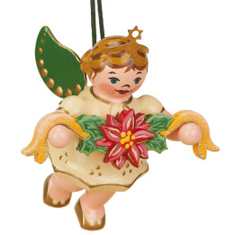 Tree Ornament - Angel with Garland - 6 cm / 2,5 inch