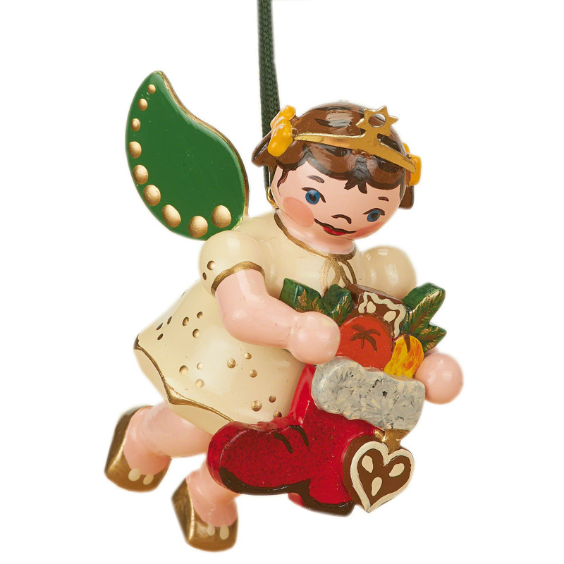 Christbaumschmuck Engel mit Nikolausstiefel - 6 cm
