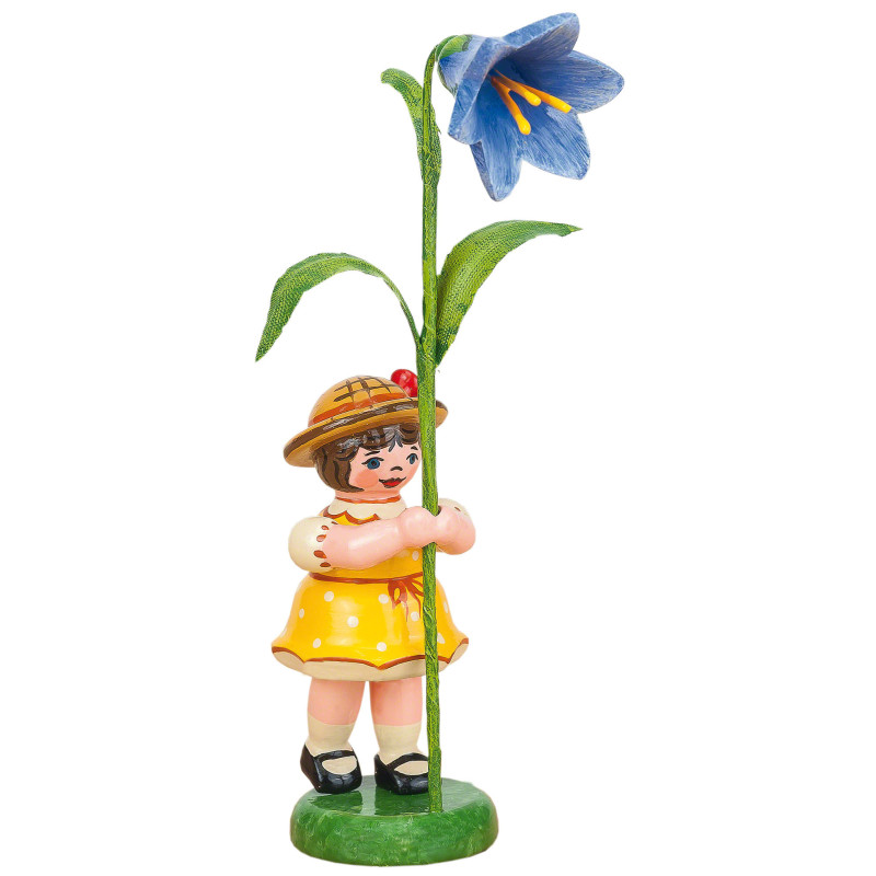 Blumenkind Mädchen mit Blauglöckchen - 11 cm