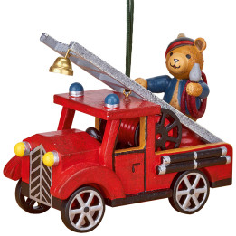 Christbaumschmuck Feuerwehr mit Teddy - 8 cm