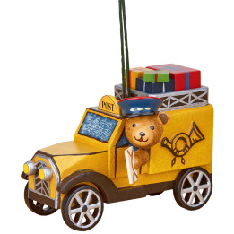 Tree Ornament - Post Truck with Teddy - 8 cm / 3 inch