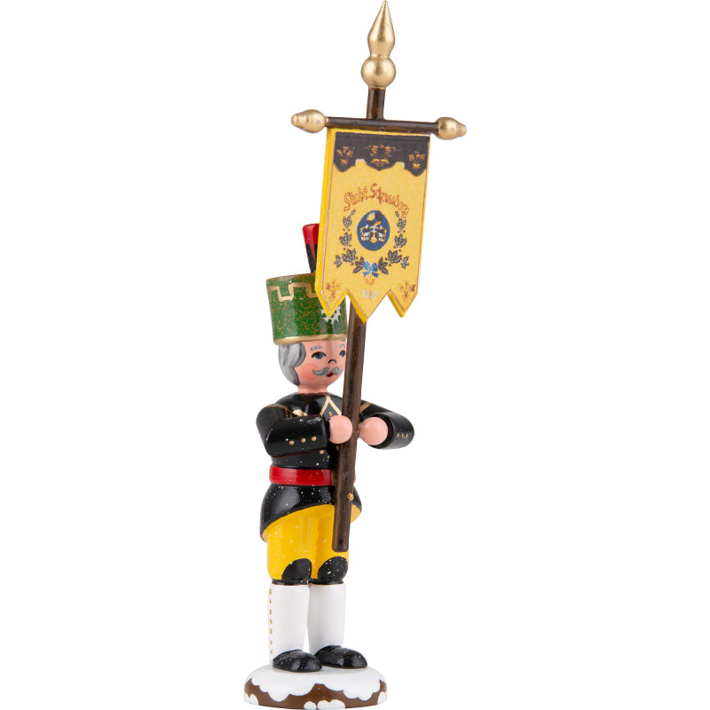 Winterkinder Bergmann mit Standarte - 9 cm
