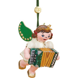 Christbaumschmuck Engel mit Akkordeon - 6 cm