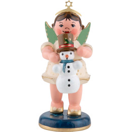 Engel mit  Schneemann - 6,5 cm