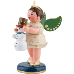 Engel mit  Schneemann - 6,5 cm