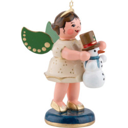 Engel mit  Schneemann - 6,5 cm