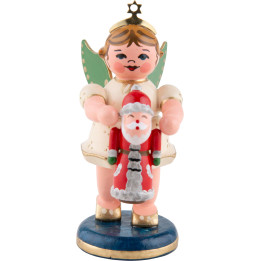 Engel mit Weihnachtsmann - 6,5 cm