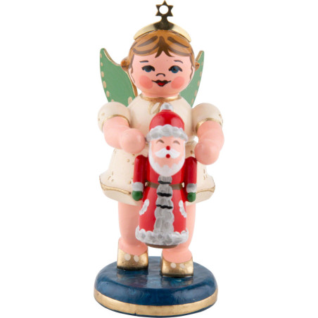 Engel mit Weihnachtsmann - 6,5 cm